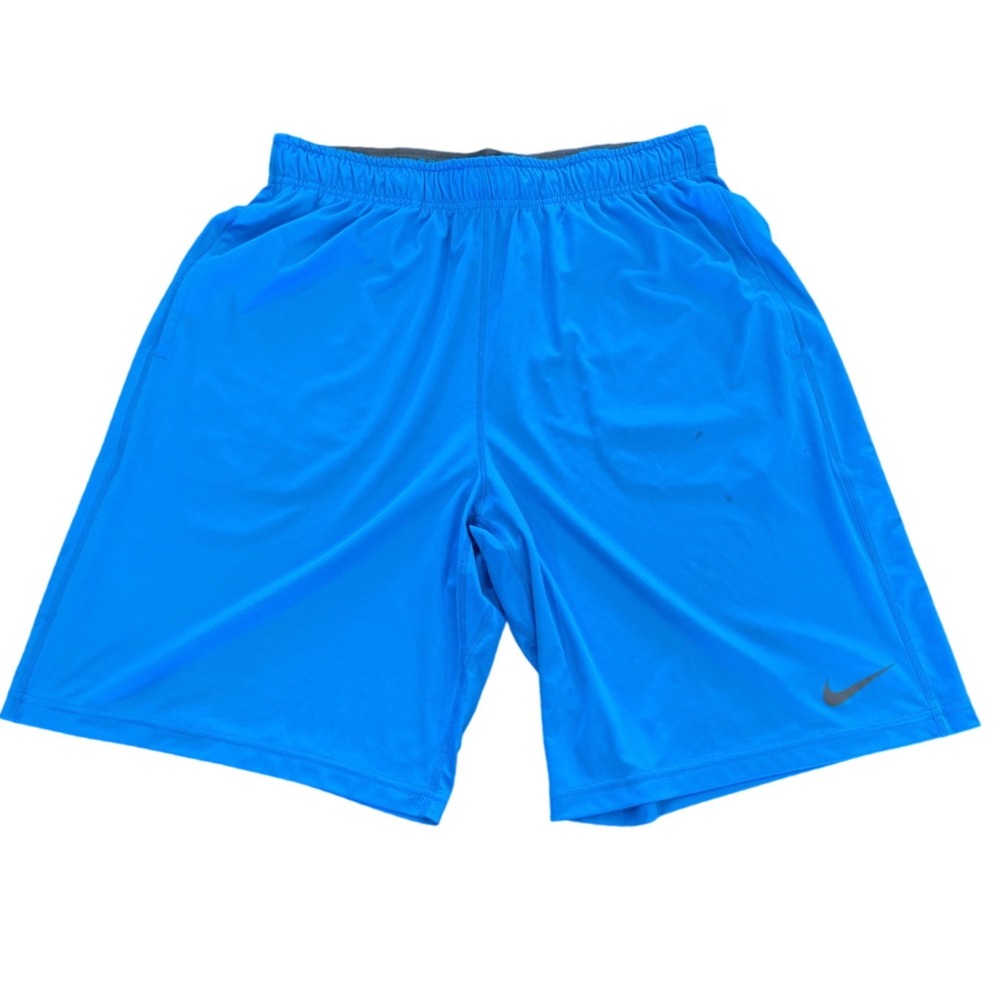Nike Dri-FIT Mens Athletic Shorts Blue Size Large Elastic Waist Gym Running